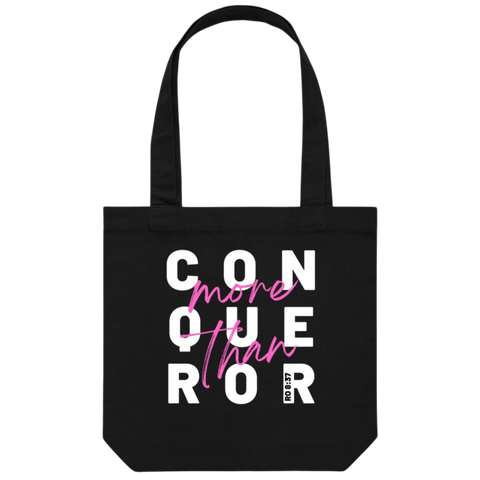 Chirstian-Canvas Tote Bag-More Than Conquerors-Studio Salt & Light