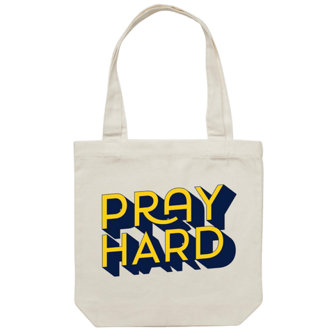 Chirstian-Canvas Tote Bag-Pray Hard-Studio Salt & Light
