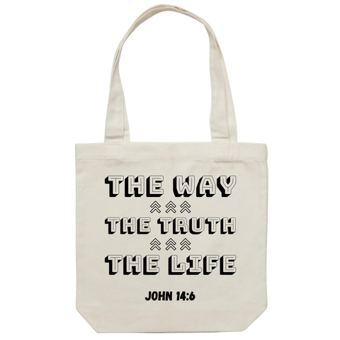 Chirstian-Canvas Tote Bag-The Way The Truth The Life-Studio Salt & Light