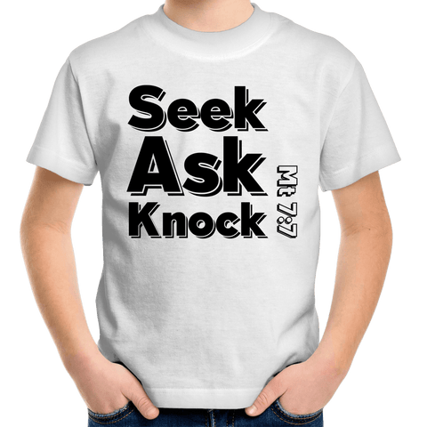 Chirstian-Kids T-Shirt-Ask Seek Knock (V3)-Studio Salt & Light