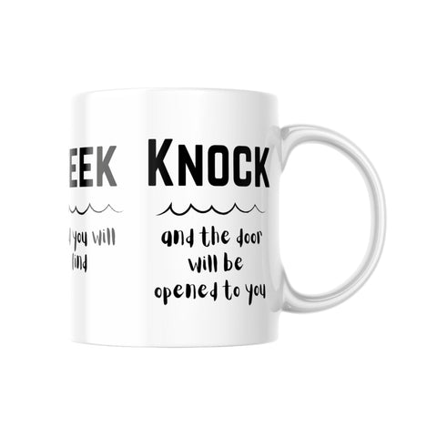 Chirstian-Ceramic Mug-Ask Seek Knock-Studio Salt & Light