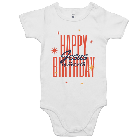 Chirstian-Infant Onesie-Happy Birthday Jesus-Studio Salt & Light