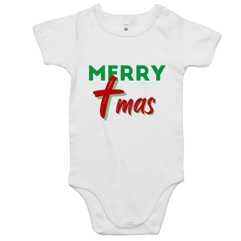 Chirstian-Infant Onesie-Merry Xmas-Studio Salt & Light