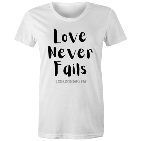 Chirstian-Women's T-Shirt-Love Never Fails-Studio Salt & Light