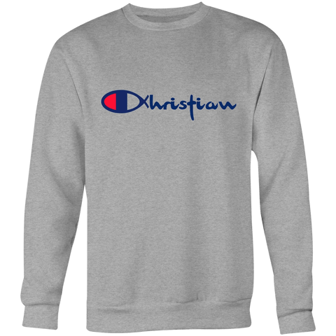 Gray champion 2025 crewneck sweatshirt